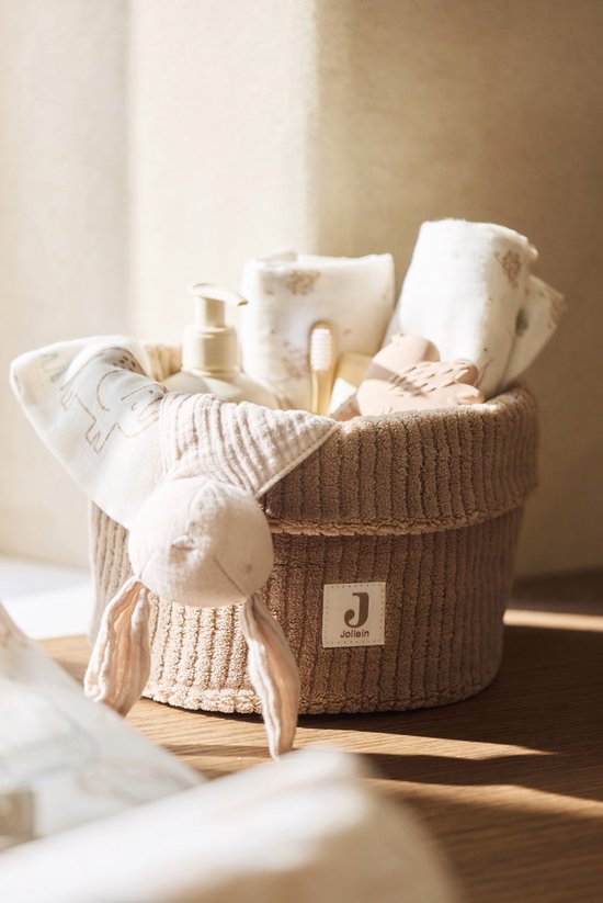 Jollein Commode Mandje - 14x18cm - Cloudy Rib - Milky Coffee — afbeelding 3