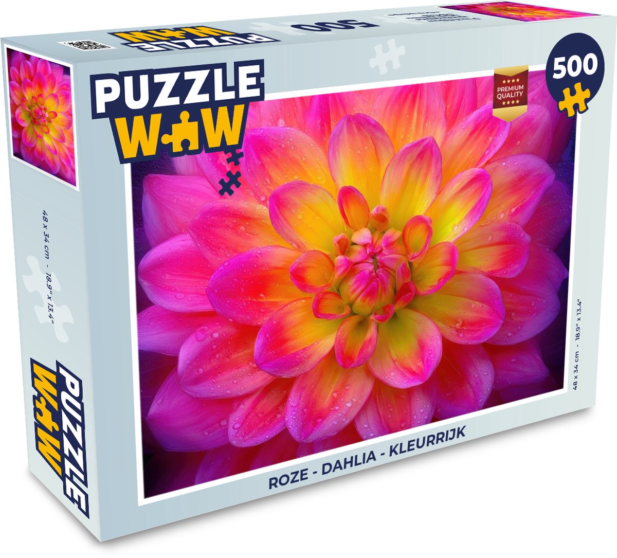 Puzzel Roze - Dahlia - Kleurrijk - Legpuzzel - Puzzel 500 stukjes