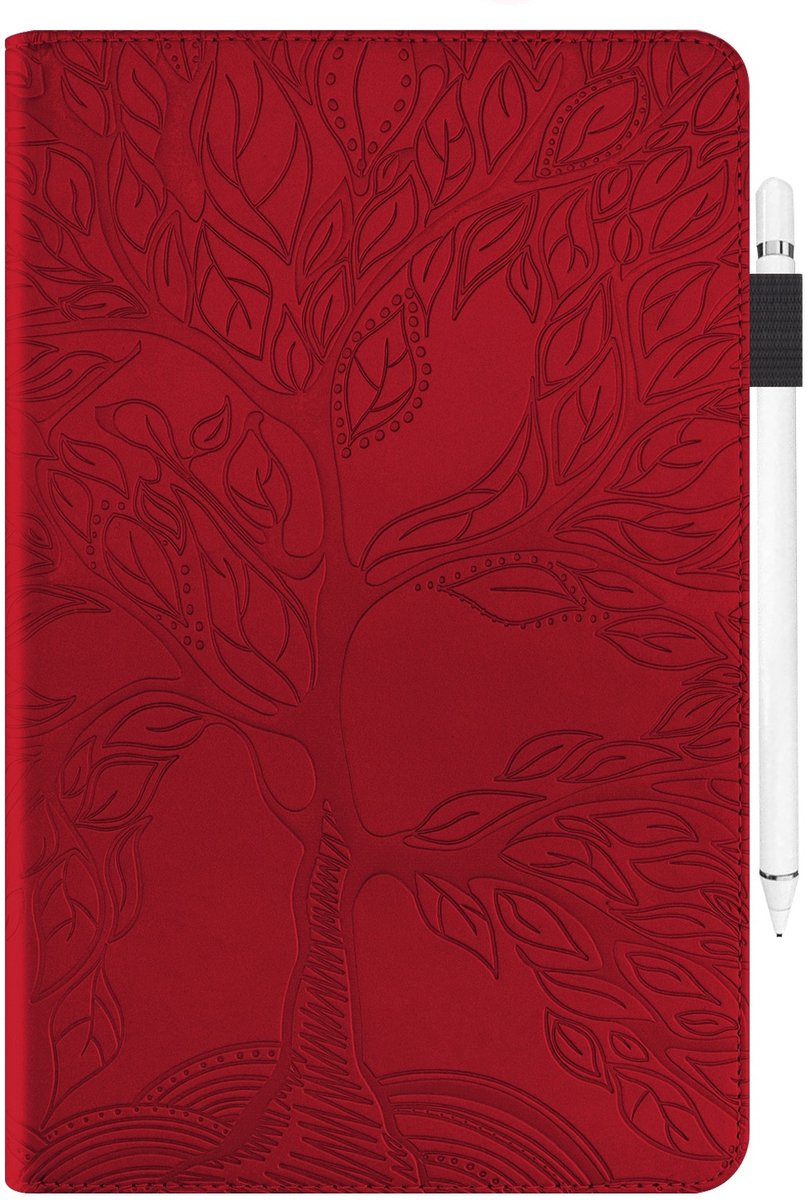 Luxe Bescherm-Etui Hoes Map voor Xiaomi Pad 7 - 7 PRO - " Tree of Life " Rood