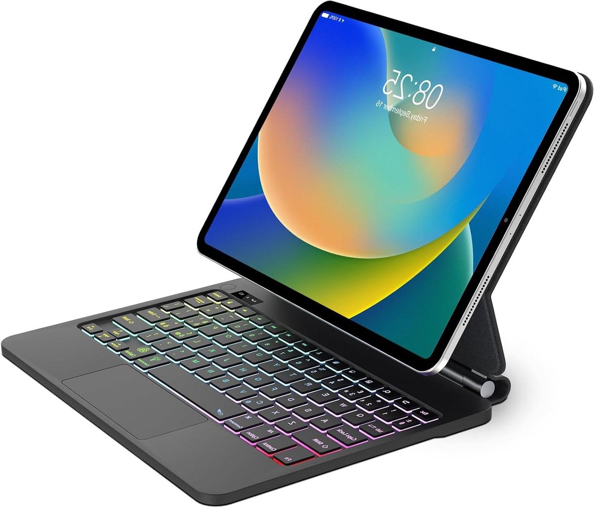 ByShane - iPad 10e generatie 109 inch 2022 Toetsenbordhoes met Achtergrondverlichting en Touchpad - Zwart