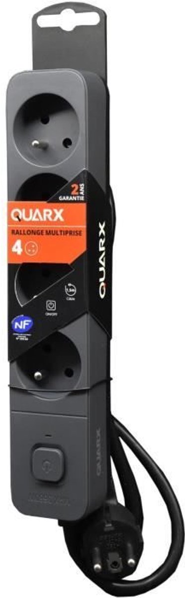 Stekkerdoos - QUARX - 4 stopcontacten - Met 3 USB-poorten, 1,5m kabel