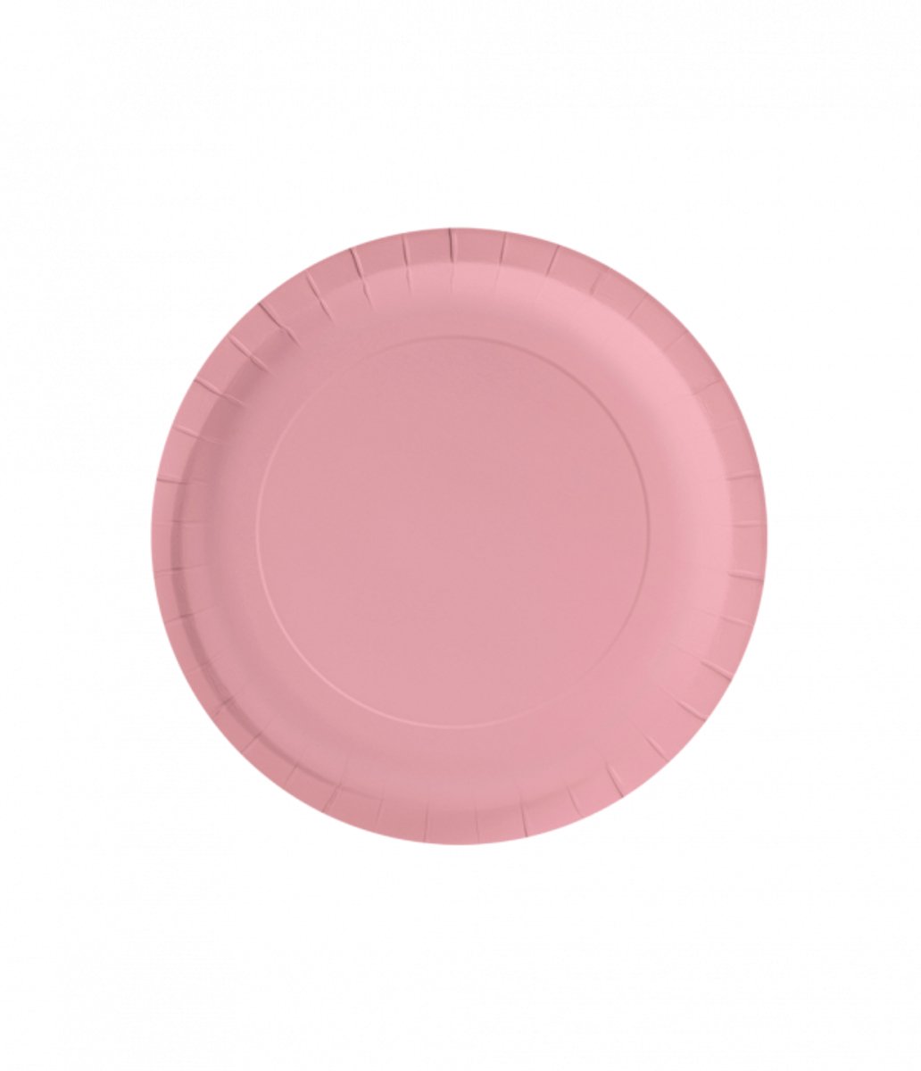 Wegwerpbordjes Pastel roze, 23cm - 8st - Feestjecreatief