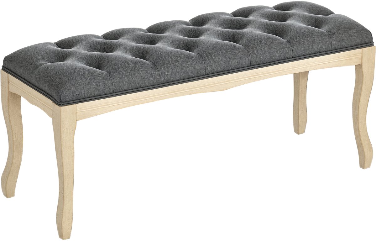 HOMCOM-Bedeindebank-Hout-110x40x48cm-Grijs