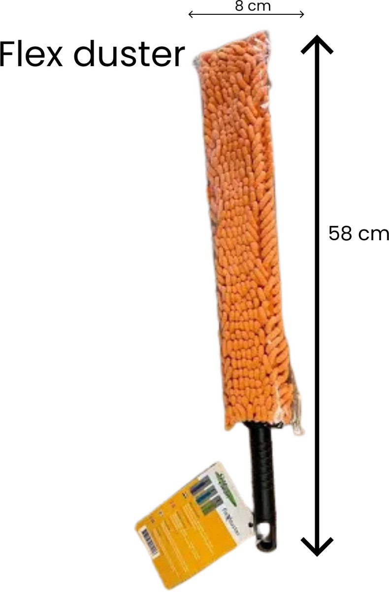 Star Clean Flex Duster – Buigbare Stofwisser – Microvezel – Herbruikbaar – Voor Moeilijk Bereikbare Plekken – Oranje