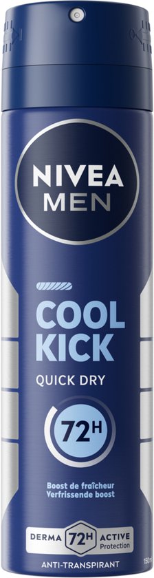 Bus NIVEA MEN Cool Kick deodorant met 72 uur bescherming en 'Quick Dry'.