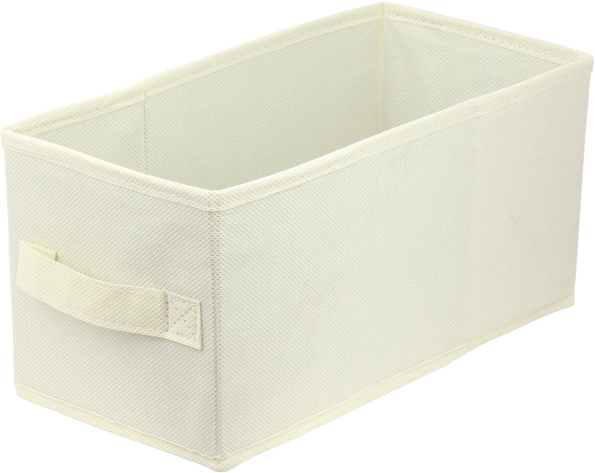 LAVITA® Opbergmand Textiel - 15x31x15 Crème - 1 stuk - Opbergbox Kast Organizer Opbergdoos - Kastlade Verdeler Voor Kleding Ondergoed Badkamer Kledingkast - Vouwdoos Stoffen Doos Opbergdozen