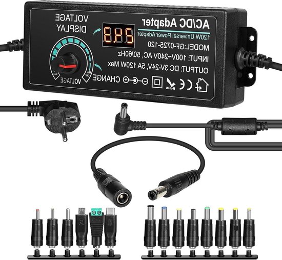 Adaptateur d'alimentation réglable à large plage 336V, anti-interférence, 60W, 1,5a, adaptateur