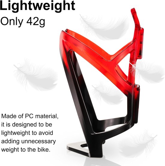 2 Fiets Waterfleshouders - Universele Fietsfleshouder - Ultralichte Fleshouder - Ponsvrij - Inclusief 2 Bevestigingen - Geschikt voor Mountain Racefietsen - Kleurverloop Zwart en Rood — afbeelding 2