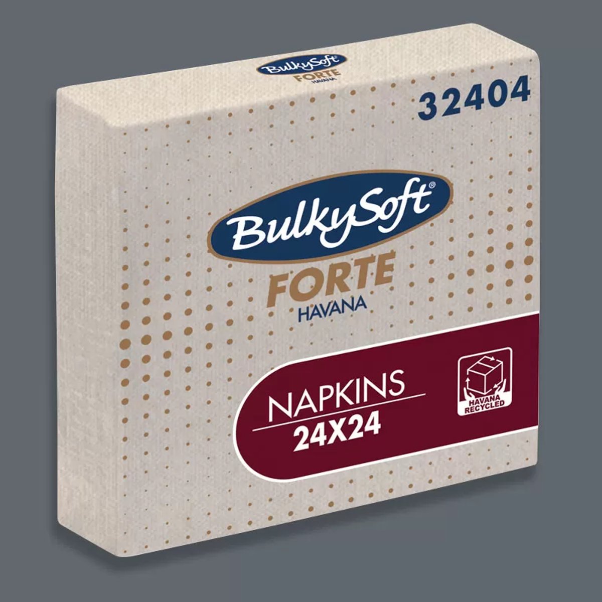 32404 BulkySoft Havana Cocktailservetten 24x24 cm – 2-laags – 2000 stuks (20x100) –Havana kleurig met natuurlijke uitstraling, perfect voor een stijlvolle tafelsetting. – ideaal voor sfeervolle diners en horeca