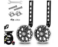 Zijwieltjes voor Kinderfiets - Zij wieltjes -Zwart - Zijwielen - Kinderfiets-accessoires - Leren fietsen - Universeel - Hippe zwijwieltjes - CHPN