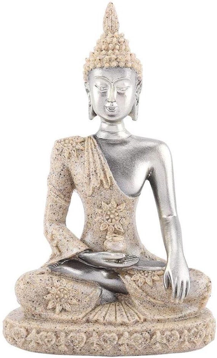 ByShane - Meditatie Boeddhabeeld Zittend Boeddhabeeld Rust Meditatie Zittend Ornament Beeldje Decoratie Zen en Feng Shui voor Thuisdecoratie Decoratieve Beelden