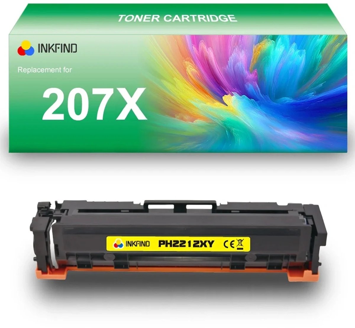 INKFIND 207X (W2212X) Geel tonercartridge compatibel met HP 207X (W2212X) Geel toner cartridge - 1-pack Geel