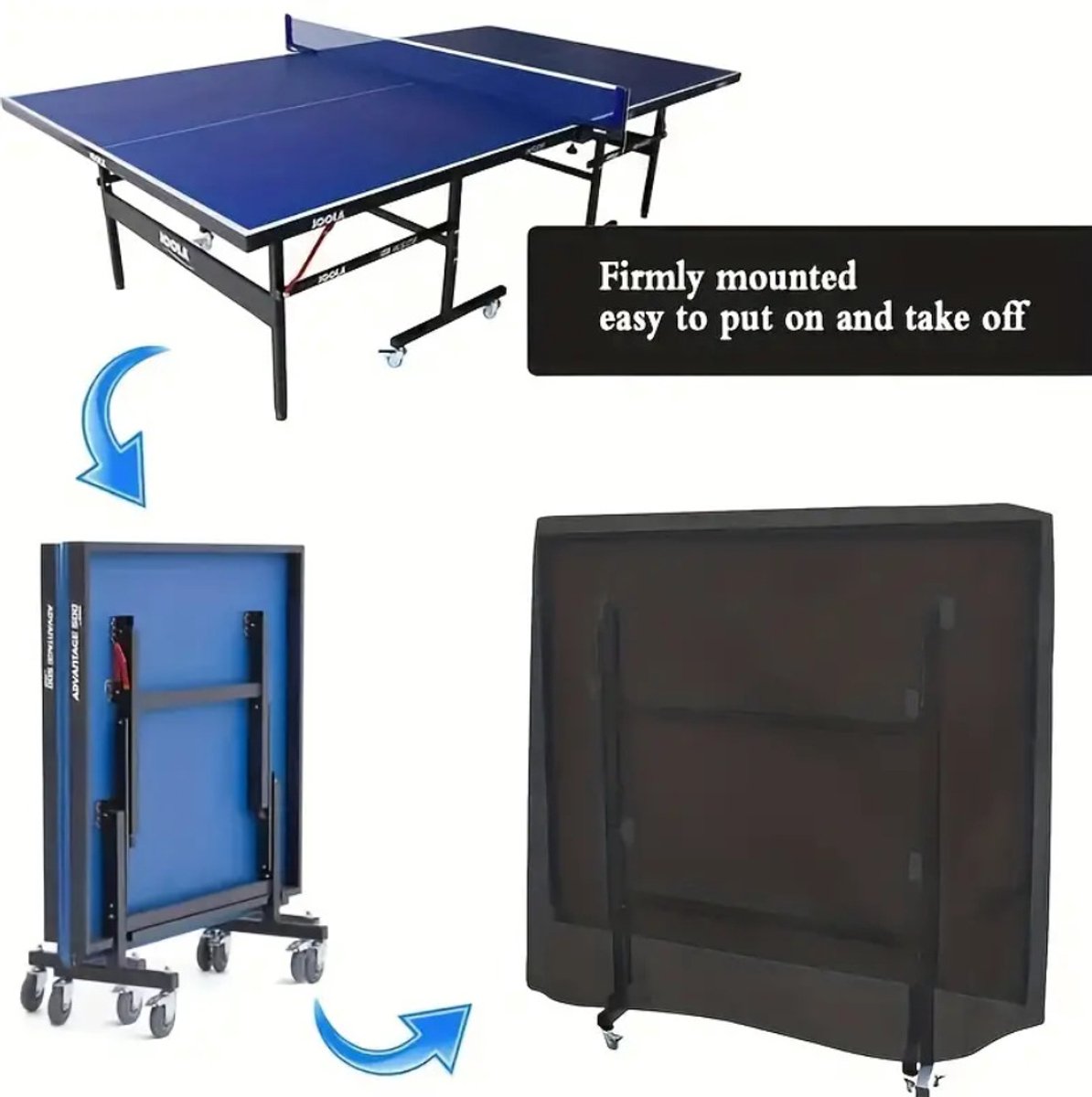Housse De Table Ping-Pong Imperméable Anti-UV – 165 X 185 Cm, Protection Intérieur/Extérieur, Pour Tables Standard