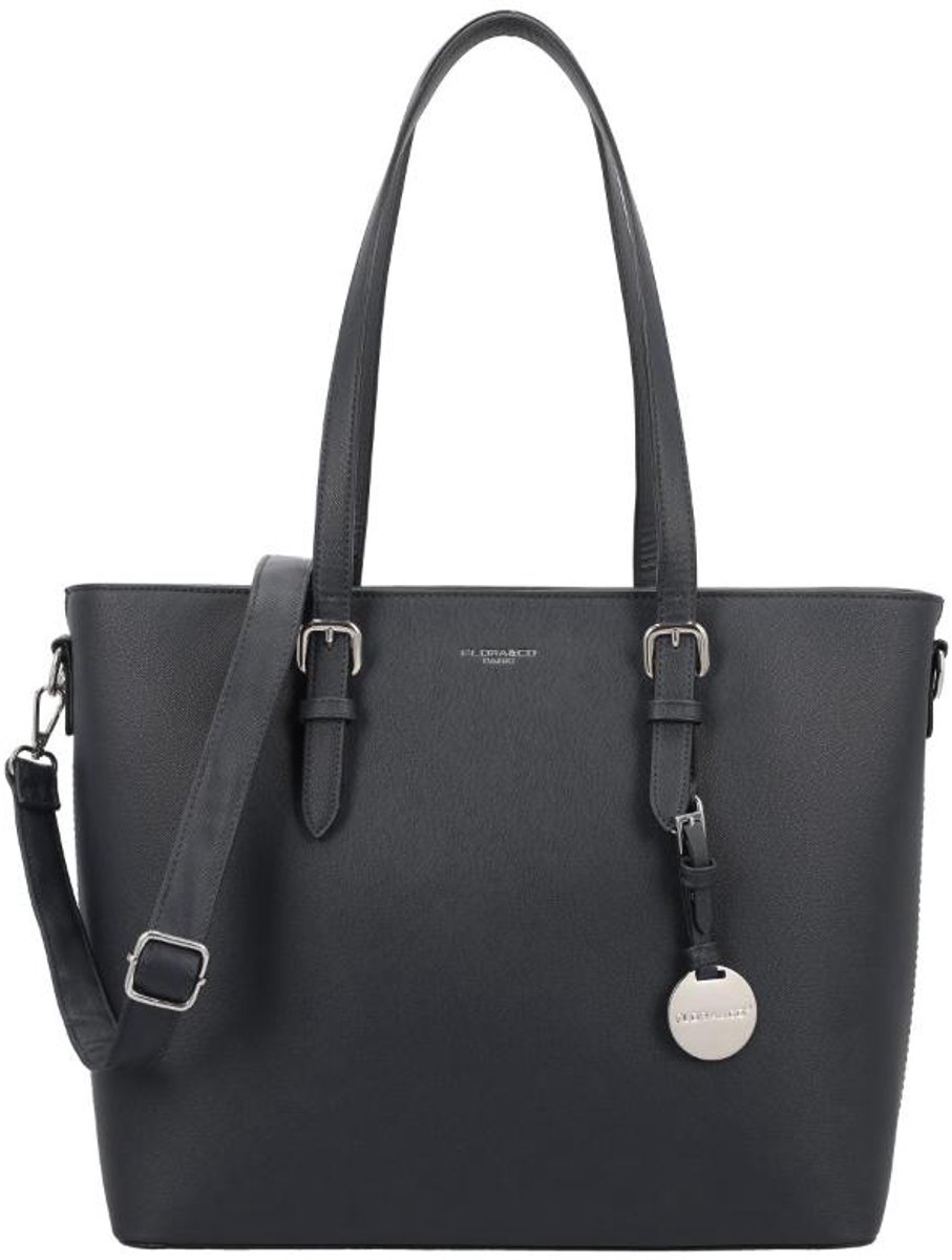 Flora & Co Clara Paris Schoudertas Dames - 15.6 Inch - Imitatieleer - Exclusief bij Van Os - Zwart