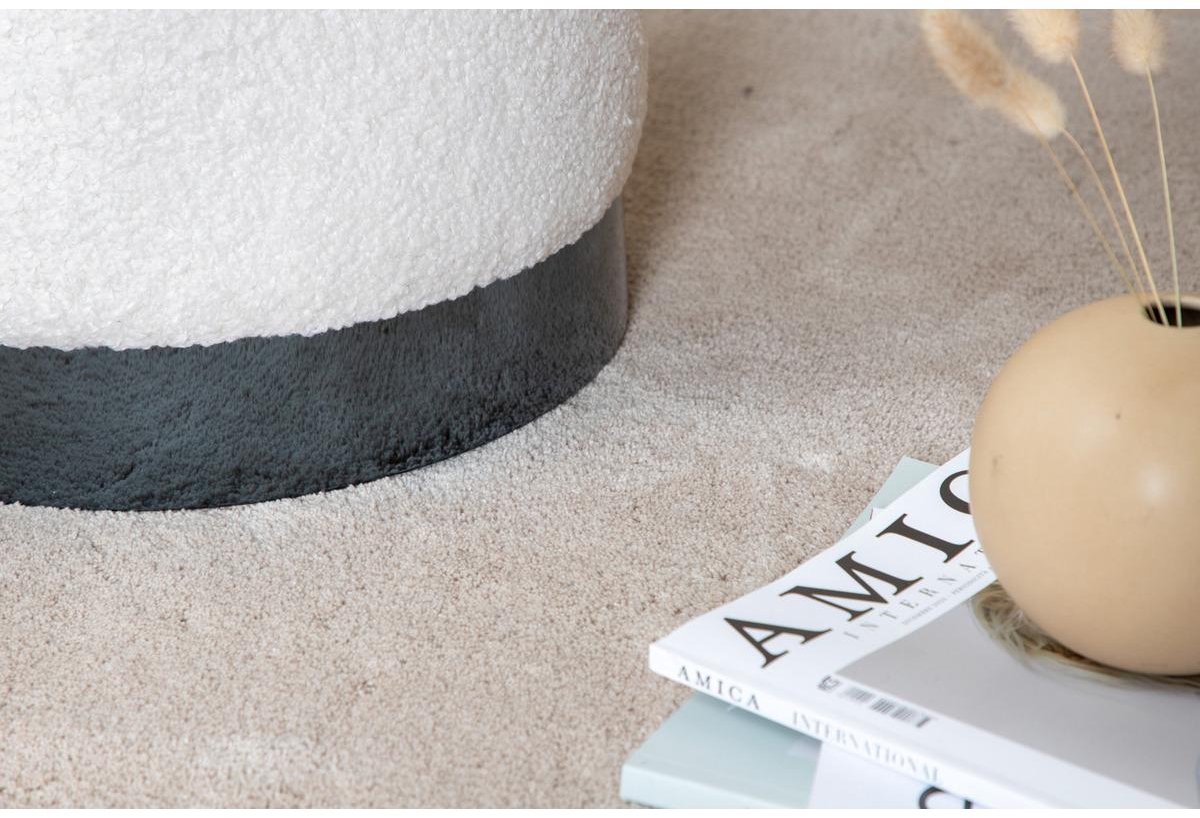 Svea Cleo poef - teddy - off white Wit