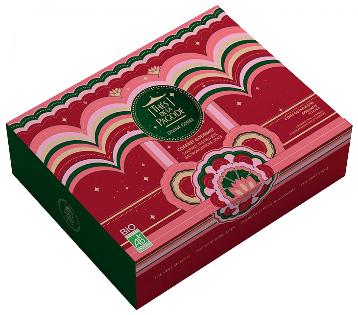 Thes de la Pagode - Giftset - Assortiment Thee - Biologische thee - Geschenkdoos "Divine Korea" (32 theezakjes)