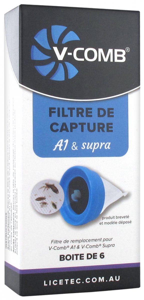 Licetec V-Comb A1 Opvangfilter en Supra 6 Filters