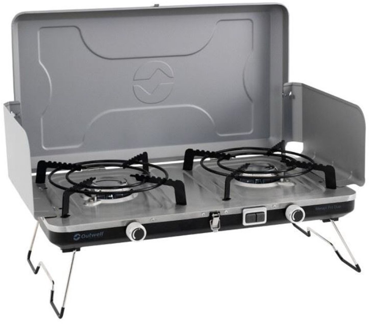 Outwell Merapi Pro Duo - Gasfornuis - 2 Branders van 3000W - Compact en Lichtgewicht - Veilig en Gebruiksvriendelijk