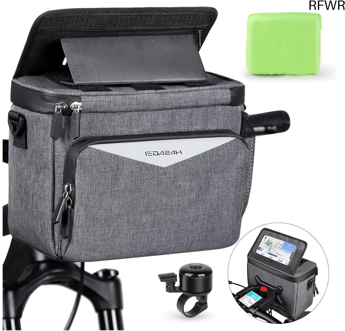 RFWR® Waterdichte fietstas met telefoonhouder en touchscreen, 5 liter opslagcapaciteit