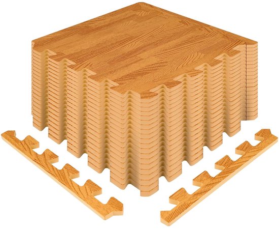 EVA Tegels met Randen - Schokabsorberend en Antislip - 60 Stuks - Zwart - 30 x 30 cm