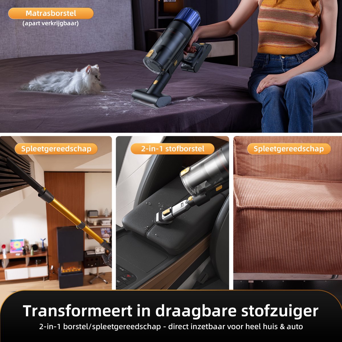 Proscenic P15 - Steelstofzuiger Draadloos - 650W– 75KPA – Werkduur 70 Min – foto 7