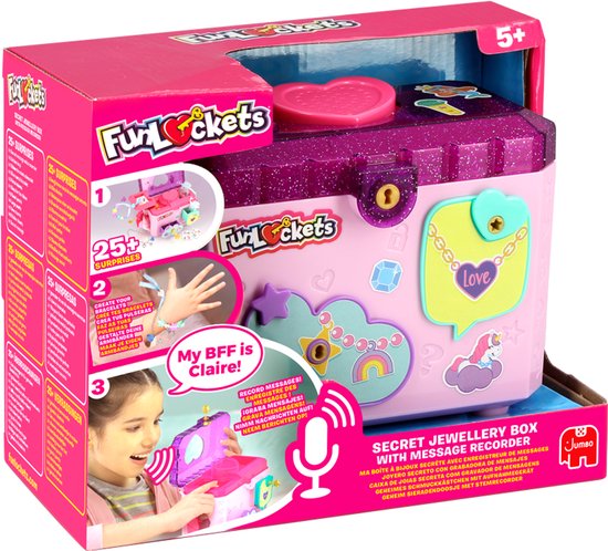 Jumbo - FunLockets - Geheime sieradendoos met stemrecorder - Vanaf 5 jaar - Sieraden maken
