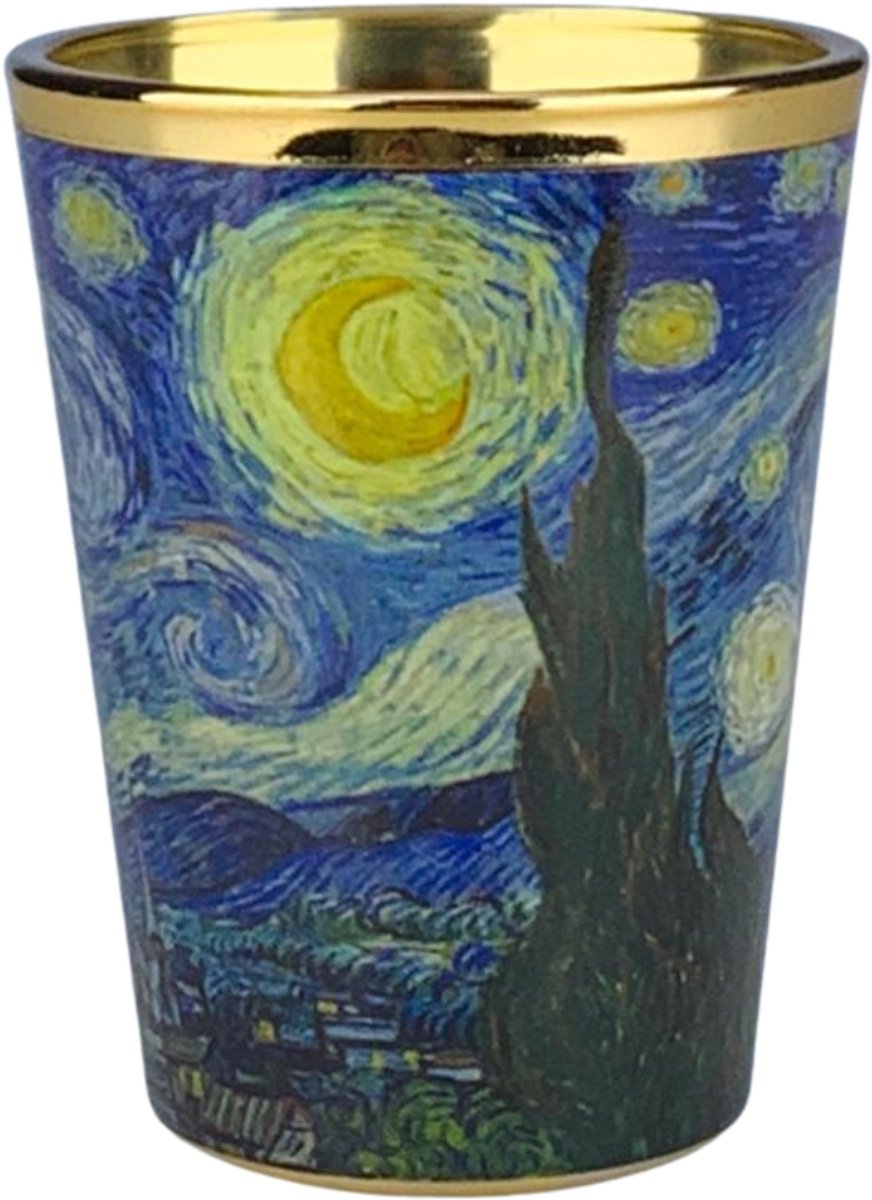 Shotglas - Starry Night van Gogh - Goudfolie