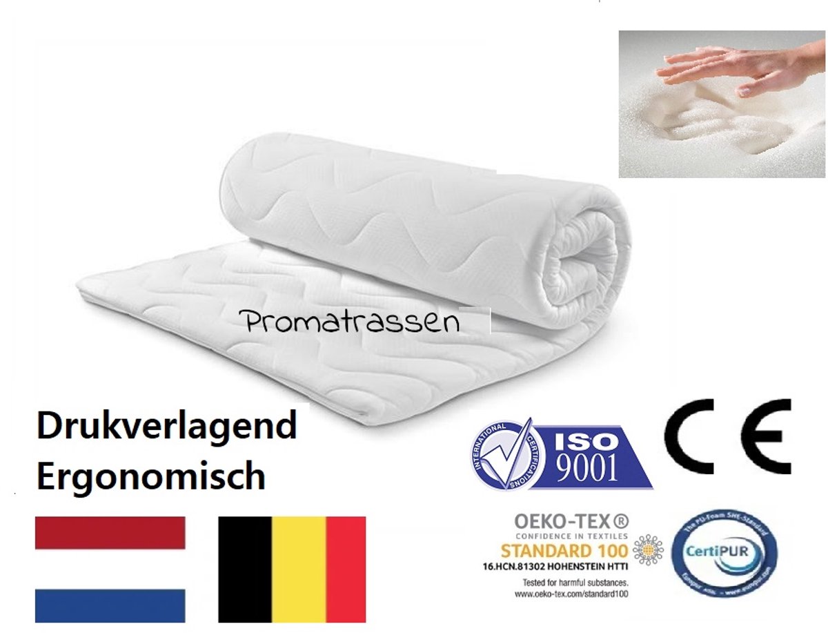 Topdek Matras - Topper  - Topdek -Topdekmatras-100x180-Traagschuim Nasa/Visco-7cm dik