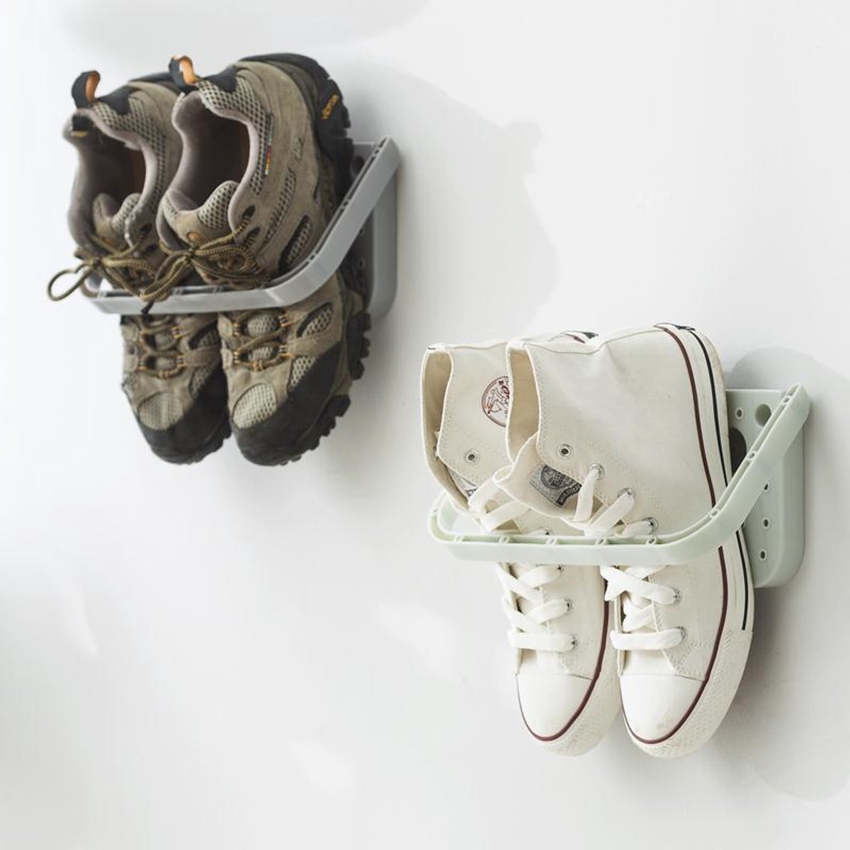 Crrynuo 4x Schoenenrek - Praktisch Schoenenrek - Schoenen rek - Muurbevestiging - Opvouwbaar - 4 artikelen