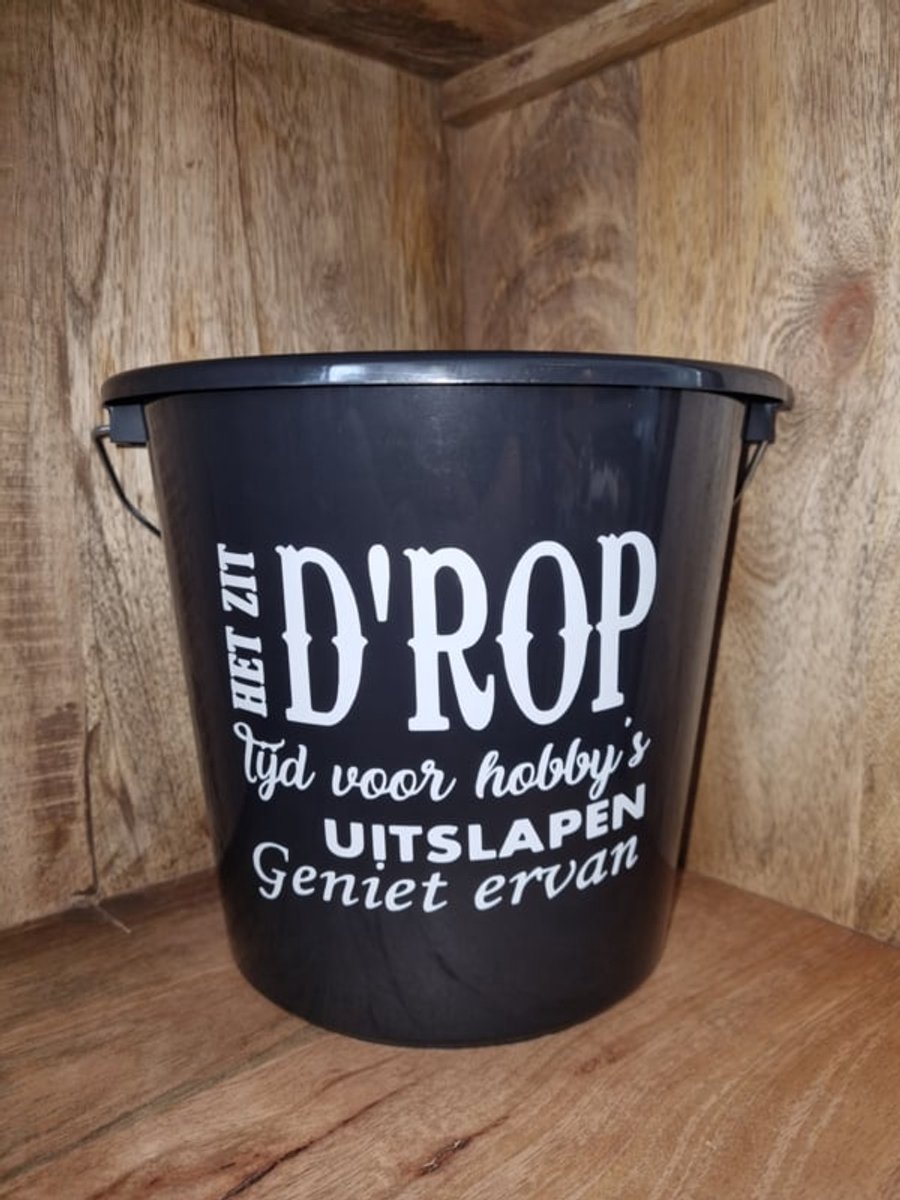 Cadeau emmer Het zit d'rop tijd voor hobby's uitslapen geniet ervan