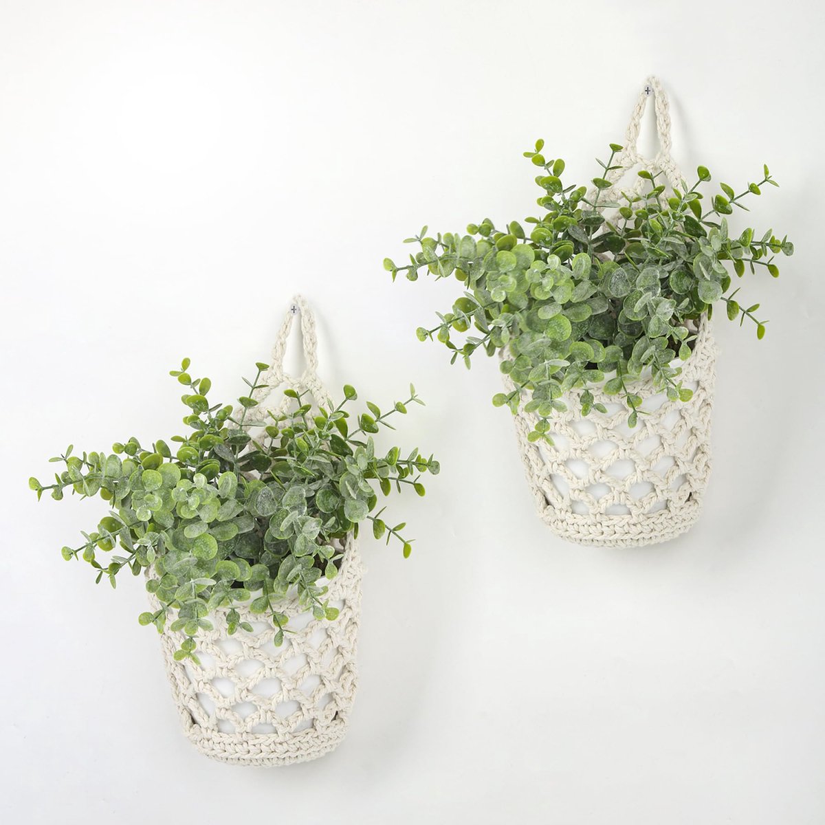 Ibenzoa® Set van 2 Boho Stijl Macramé Bloemenhangers voor Binnen en Buiten Decoratie