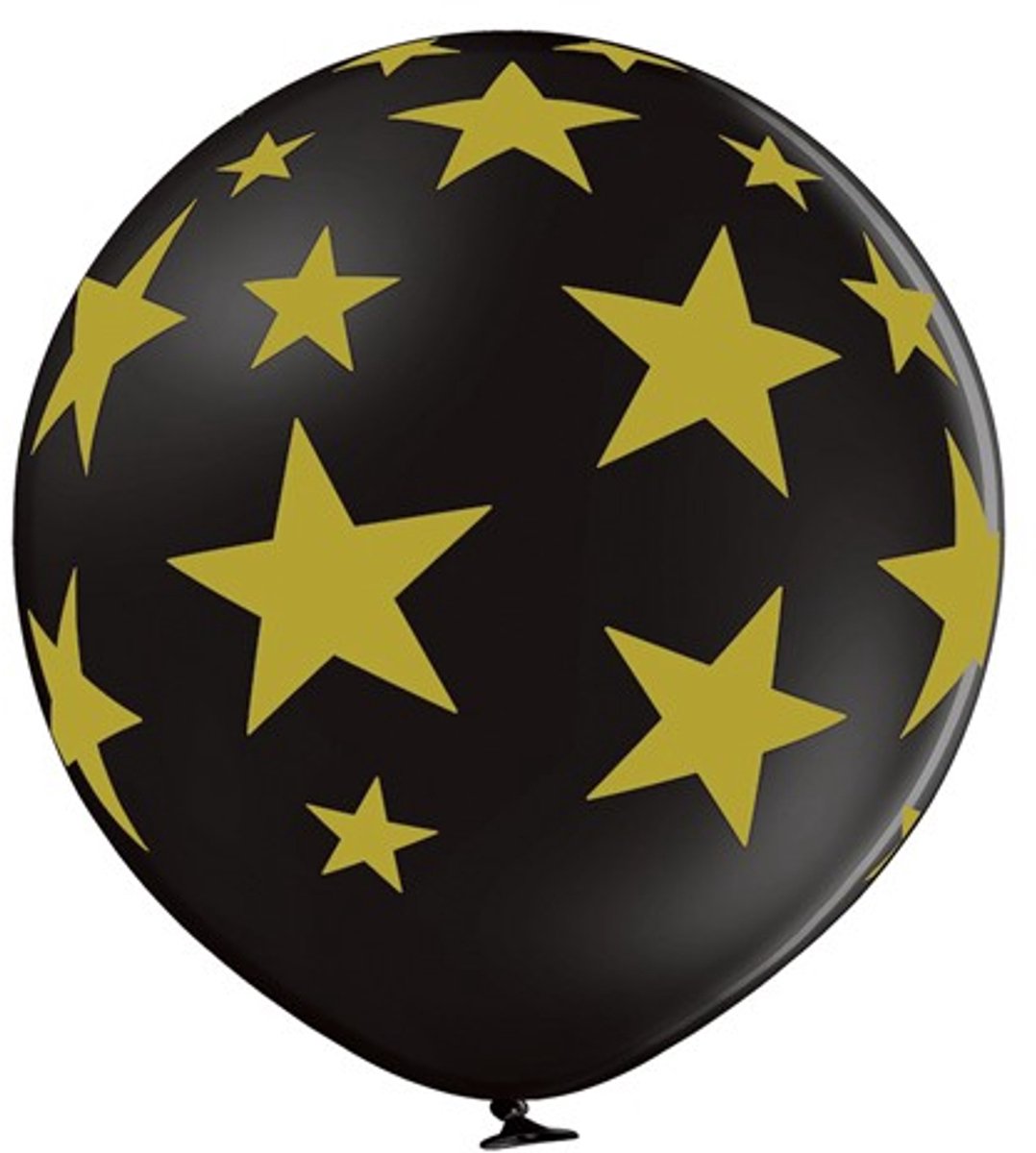 Grote ballon (60cm-B250) 025 Sterren Zwart-Goud