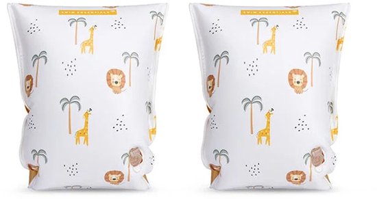 Swim Essentials - Zwembandjes jungleprint - Zwemvleugels - 0-15 kg - 0-2 jaar - PVC - Wit/multicolor