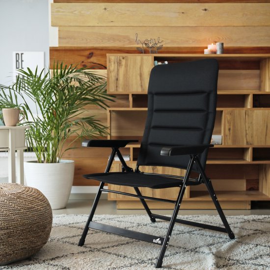 Bardi 2 Stuks Luxe Campingstoelen - 7 standen - Comfortabele Kampeerstoel - 120 kg draagvermogen - Ligstand - Inklapbare stoel - Klapstoel - Lichtgewicht - ZWART van Merkloos — afbeelding 3