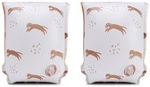 Swim Essentials - Zwembandjes luipaardprint - Zwemvleugels - 0-15 kg - 0-2 jaar - PVC - Wit/bruin