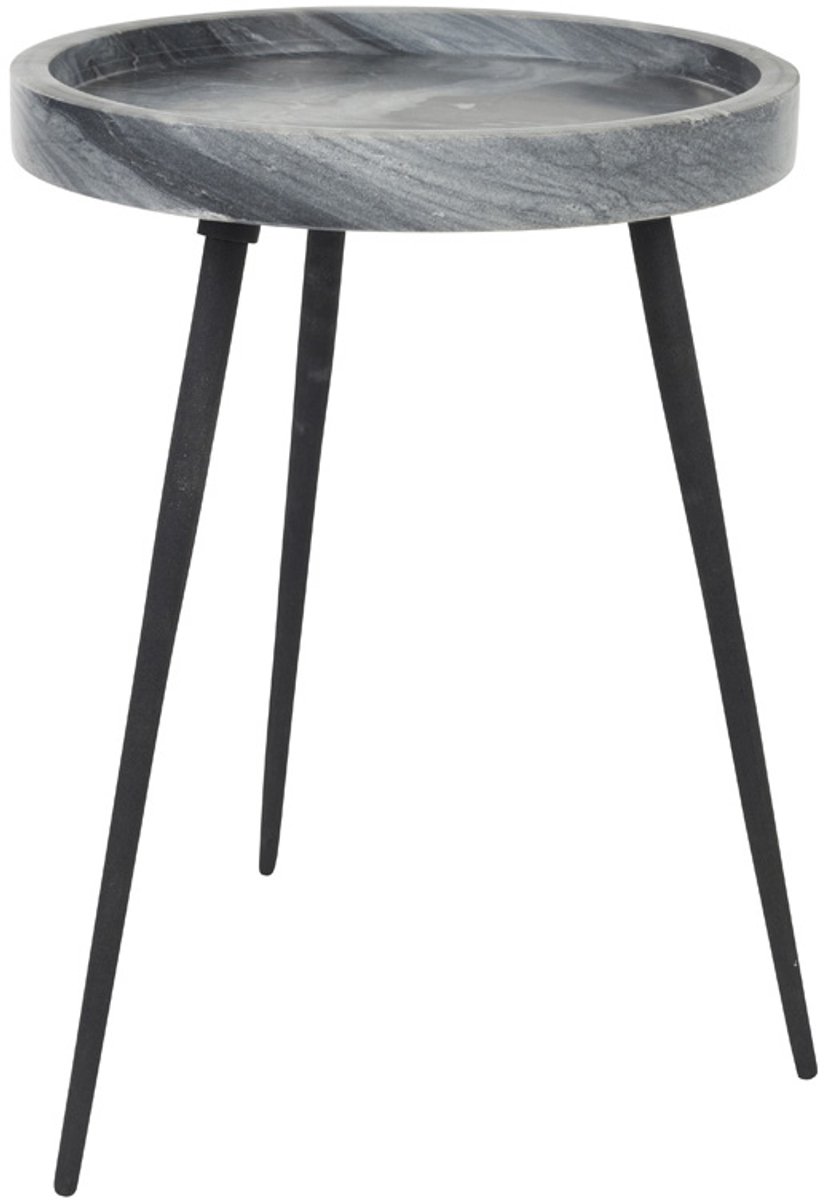 Giga Meubel Bijzettafel Karrara - Grijs Marmer - 33x33x45cm