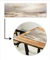 Chemin de table 150x50 cm - Set de table vinyle Art - Industriel - Grijs - Marron - Abstrait - Décoration de table - Décoration de table - Décoration de Cuisine - Décoration de table