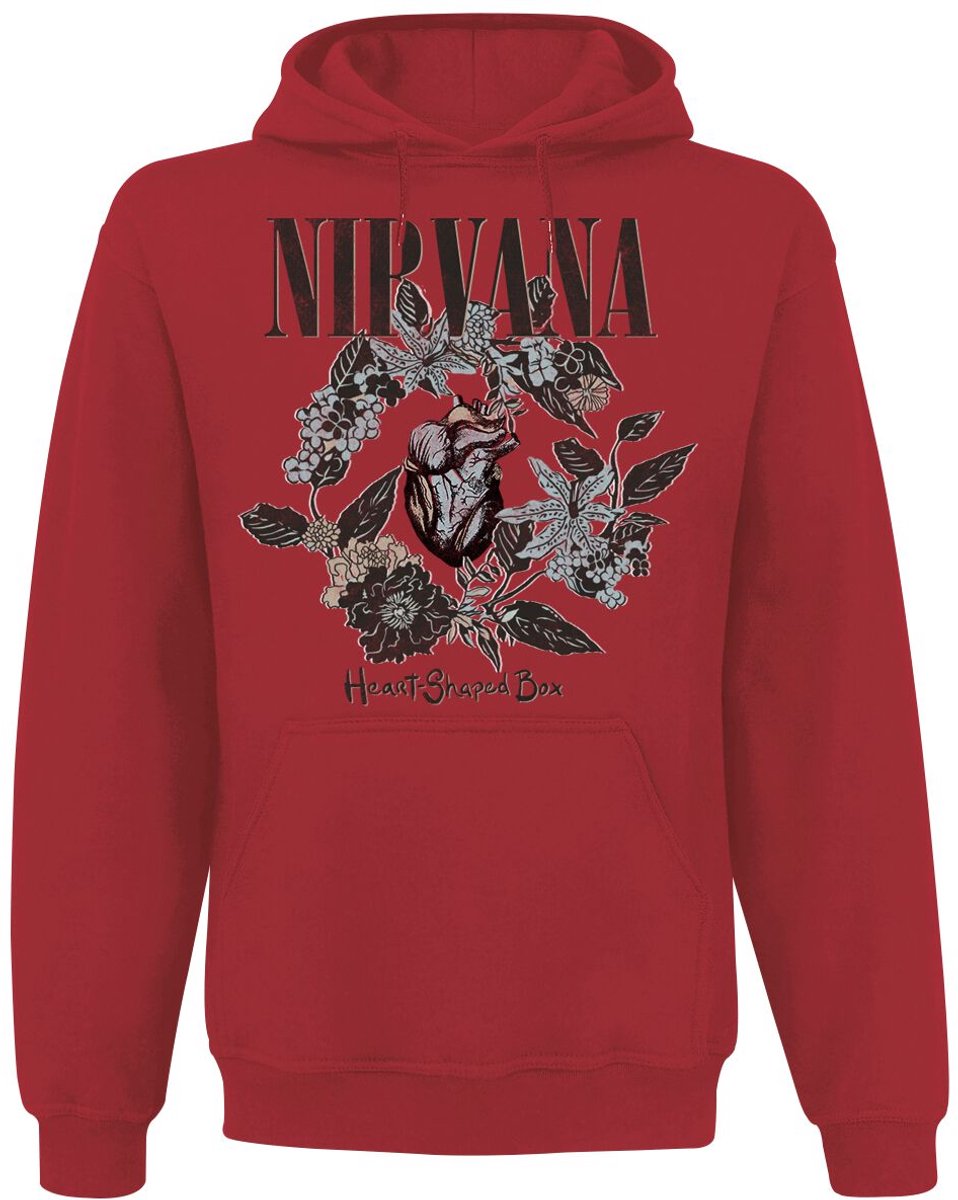 Nirvana Heart Shaped Box Heren Trui met capuchon - rood - S