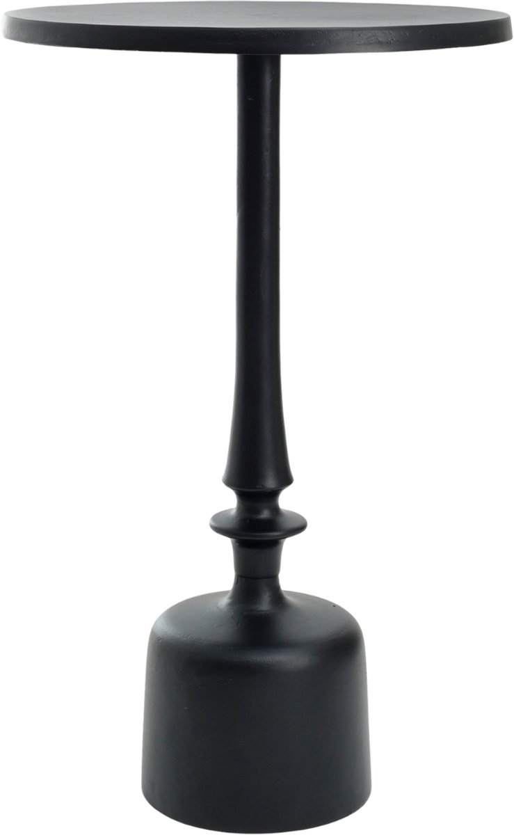 PTMD Resha Bijzettafel - H62 x Ø40 cm - Aluminium - Zwart