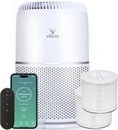 Vibrix Vortex20 Luchtreiniger - 275m3/u - Air Purifier met Ionisator - 2X Hepa Filter + Koolstof Filter - Luchtfilter tegen stof, hooikorts, allergie en huisstofmijt - Slaapstand en luchtkwaliteit indicator