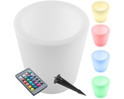 tectake® LED Flessenkoeler - Wijnkoeler - Champagnekoeler - IJsemmer – 16 RGB Kleuren en 5 Lichtmodi - Ook te gebruiken als Bloempot - Weerbestendig - Inclusief Lichtbron en Afstandsbediening - Tuindecoratie - Feestverlichting