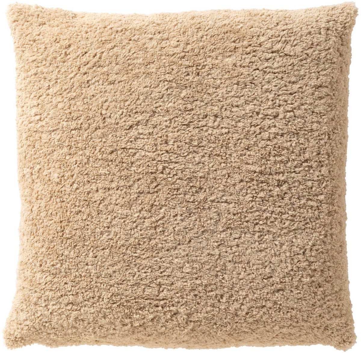 Dutch Decor CARA - kussenhoes 60x60 cm - teddylook - beige - met rits - zonder binnenkussen