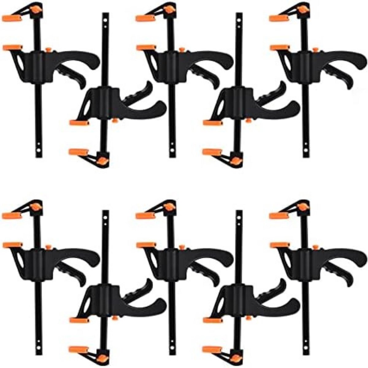 Lijmklem – Sterke Lijmklem – Stevig – Houtbewerkingsklemmen – Set van 10 – Snelspanklemmen – Mini Handklemmen – 195 mm – 11 kg Klemdruk – Met een hand bevestiging – Voor Houtbewerking en Hobbyprojecten – Met Instelknop – Rood