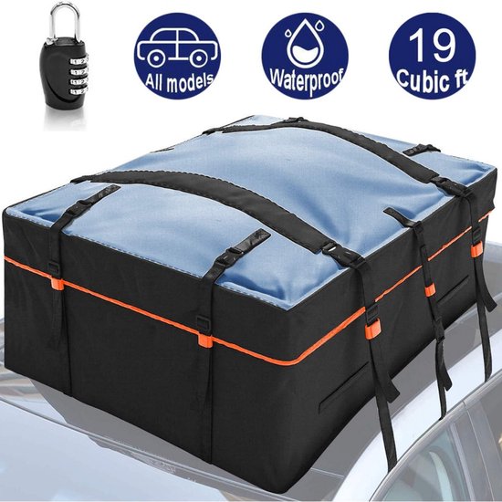 kyaoayo Dakkoffers, waterdicht, scheurvast, bagagedragertas, dakkoffers, 135 x 51 x 51 cm, opvouwbare dakkoffer, dakbagagetransporttas, waterdicht, transporttas voor alle auto's