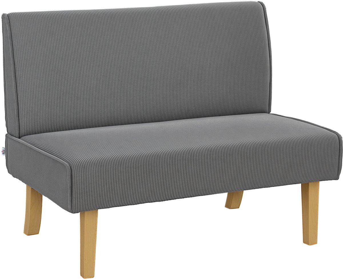 HOMCOM-2 Sitzer Sofa-Polyester-110L x 62B x 85H cm-Grau