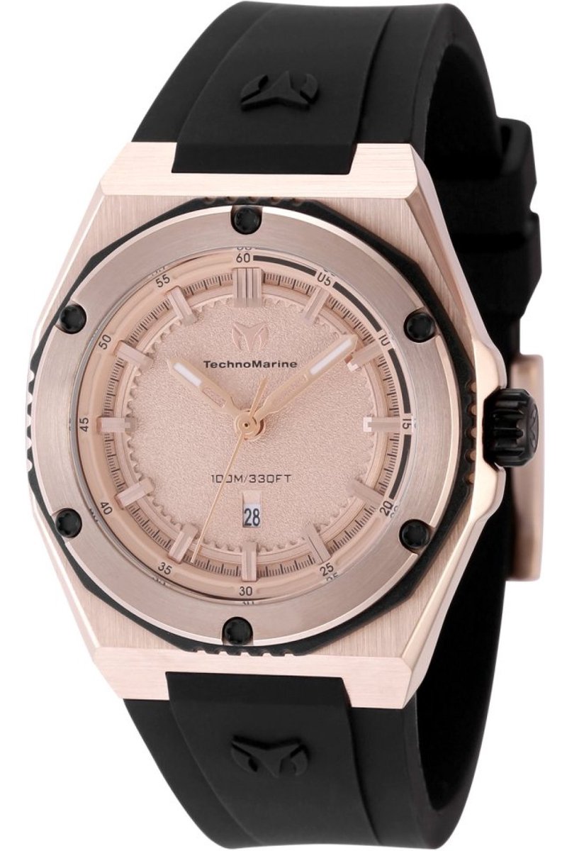 TechnoMarine CORAL - Legacy TM-416048 Dames Horloge - Waterdicht - Analoog - Quartz Uurwerk - Roestvrij Staal met rosegouden Wijzerplaat - 36mm
