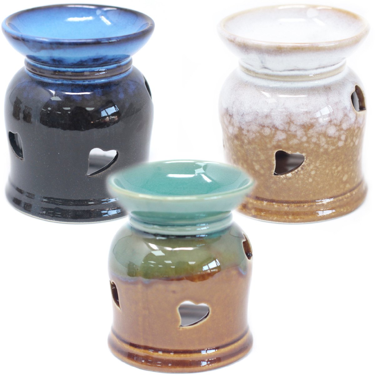 Klassieke rustieke oliebrander - hartvormige uitsparing (geassorteerd) - 3 stuks