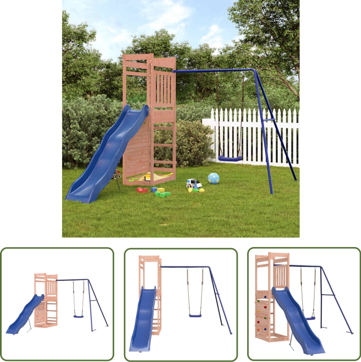 vidaXL Hout - Speelhuis - Speelhuis massief douglashout - Douglas - Kinder Speelgoed - Outdoor Speelgoed
