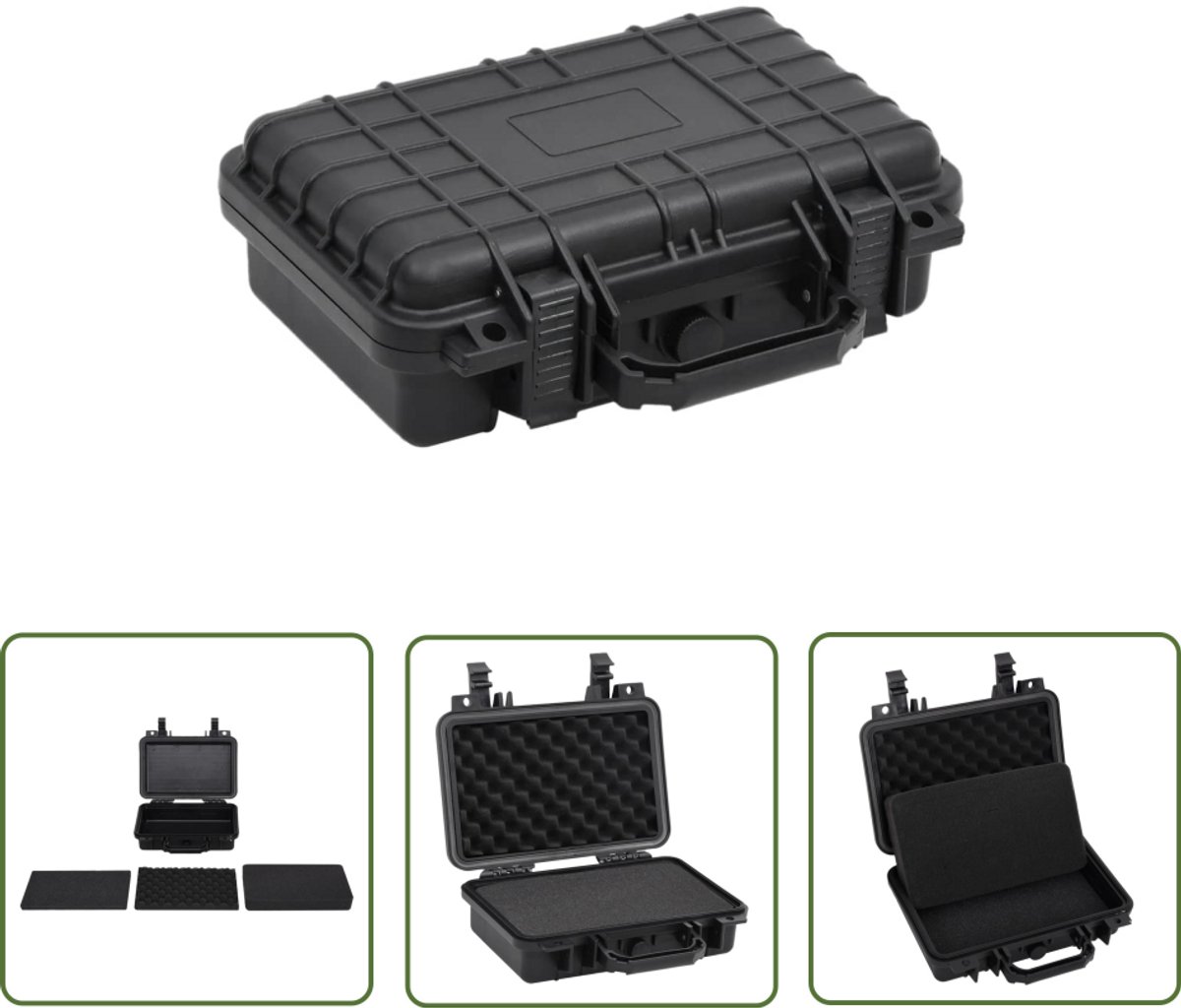 vidaXL - Flightcase - draagbaar - 30x22x10 - cm - PP - zwart