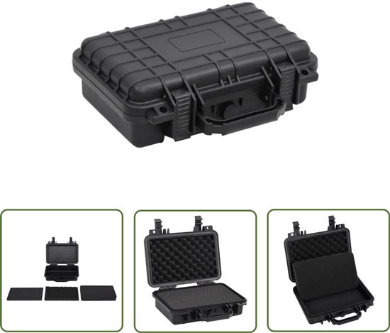 The Living Store Flightcase - Valise de protection - 30x22x10 cm - Zwart